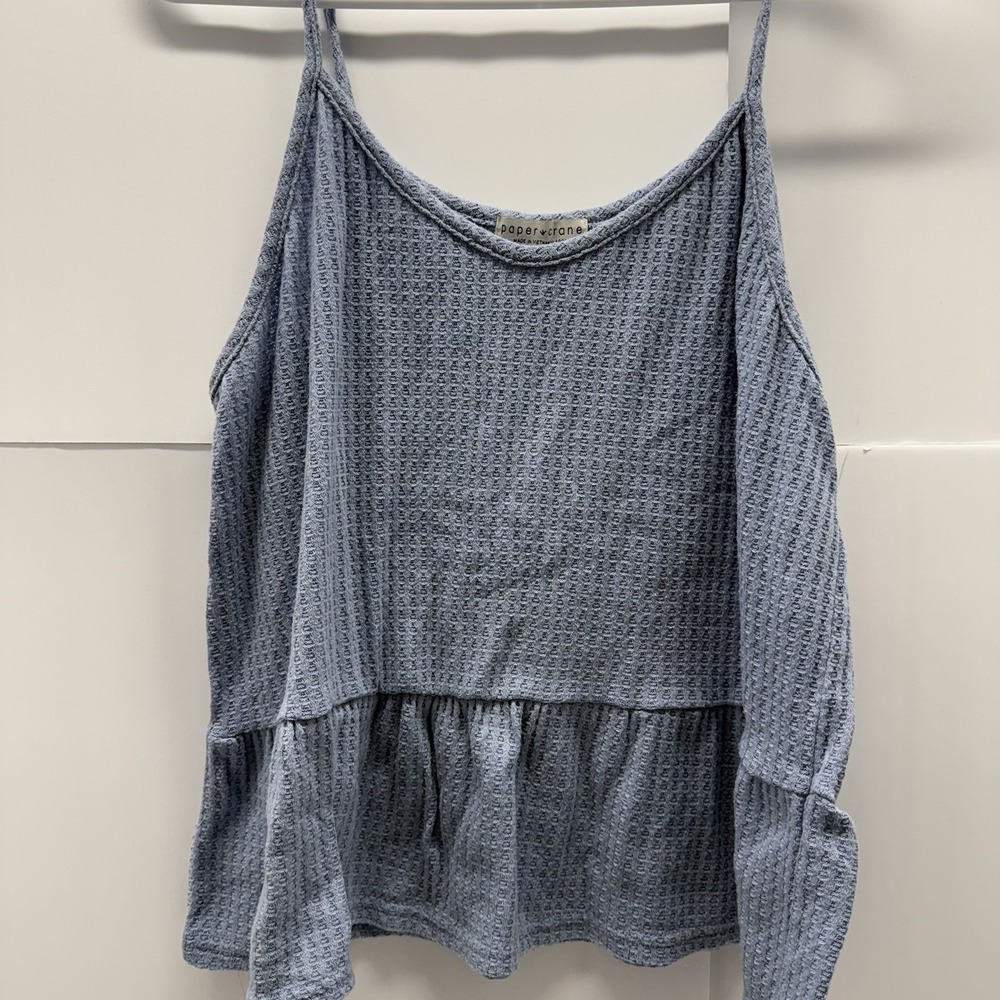 Paper and Crane Size Large Blue Rust Colored Tanktop Spaghetti Strap